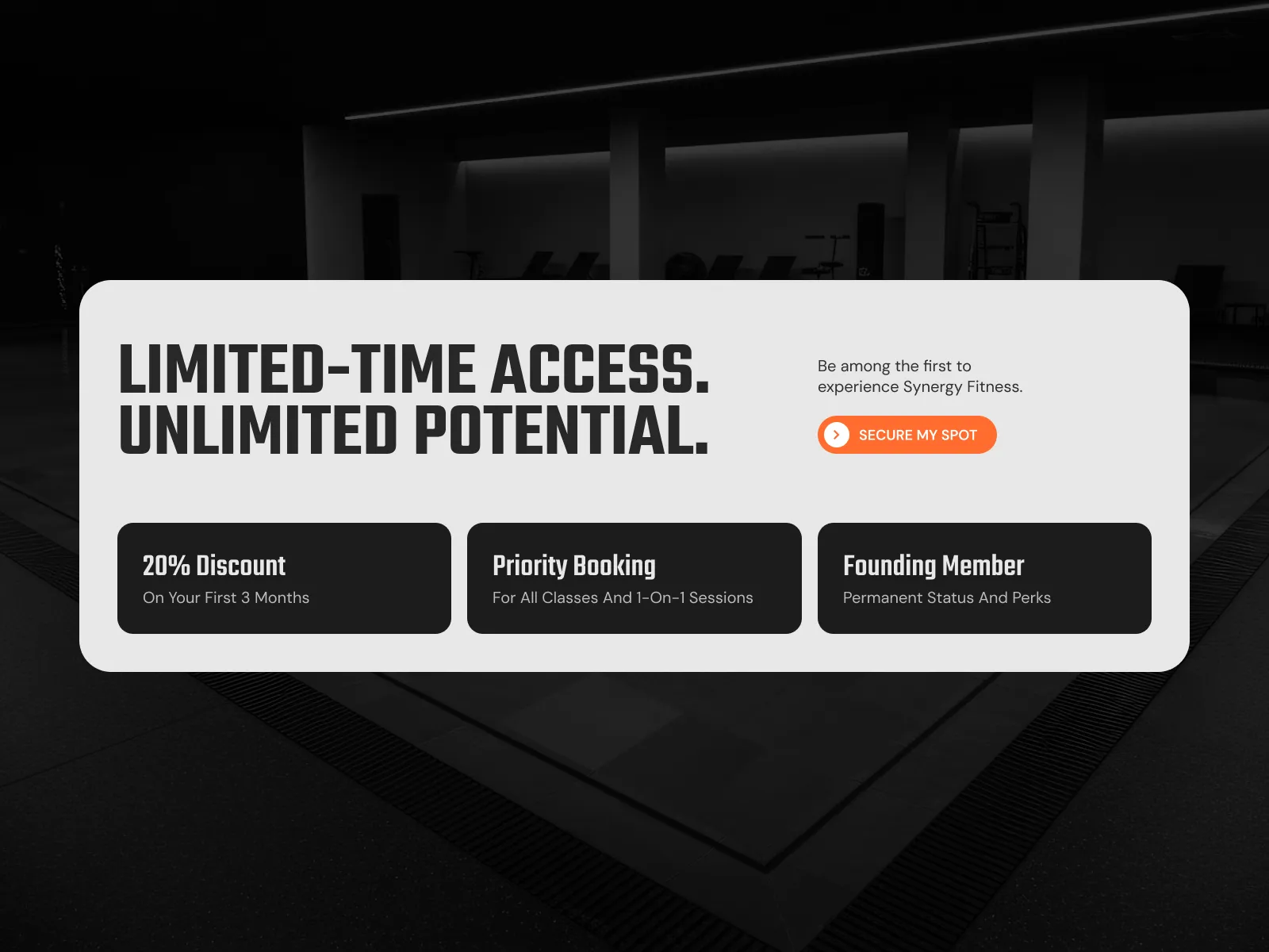 Synergy Fitness Landing Page